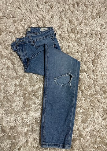 Gevşek Kesim Midi Mavi Kadın Kot Pantolon - Görsel 2