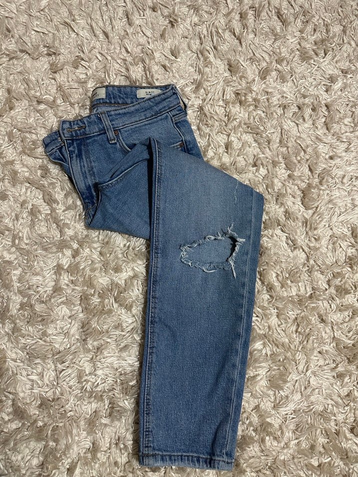 Gevşek Kesim Midi Mavi Kadın Kot Pantolon - Görsel 2