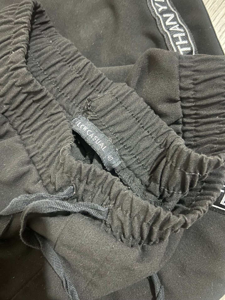 Kemerli Siyah Rahat Kadın Eşofman Altı - Görsel 2