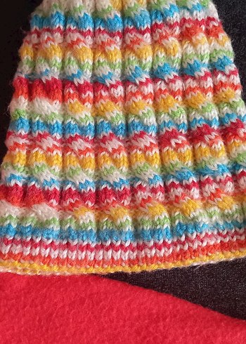 Kapüşonlu Kız Çocuk Renkli Pelerin - Görsel 2