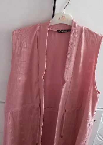 Pembe Kısa Kollu Hamile Keten Tişört - Görsel 9