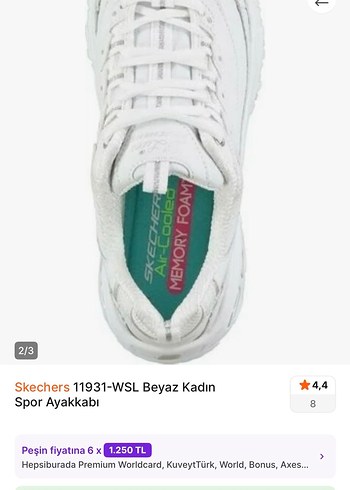 Skechers Beyaz Spor Ayakkabı - Görsel 11