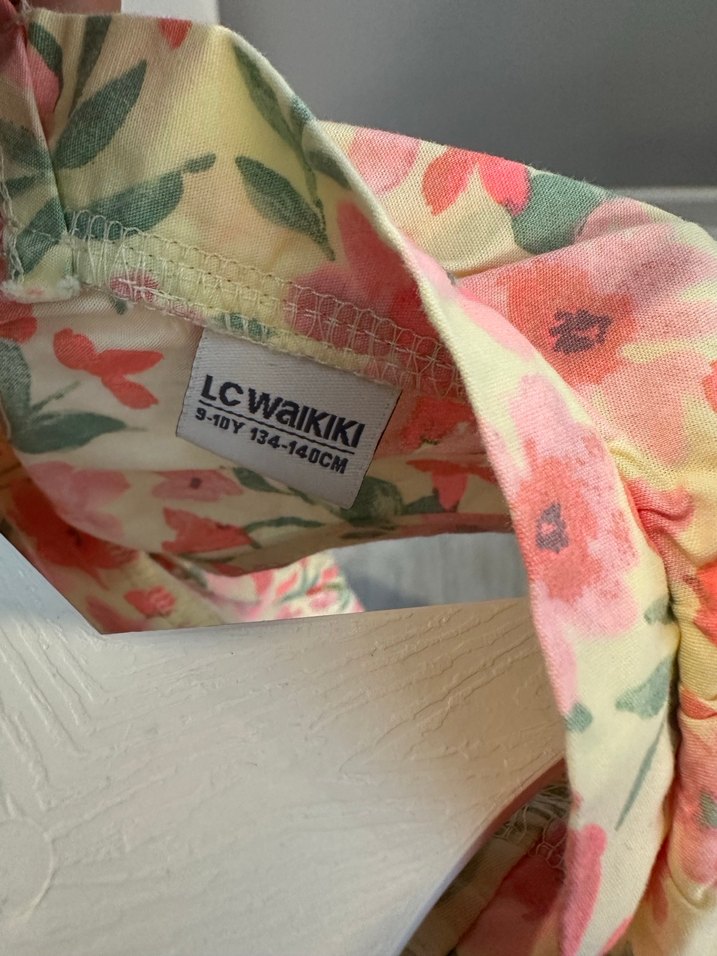 Kız Çocuk Pembe Bohem Çiçekli Kolsuz Elbise - Görsel 3