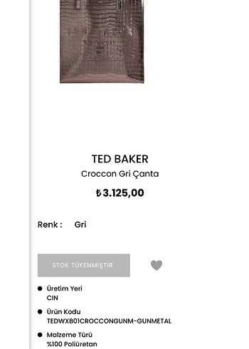 Ted Baket Parlak Gri Deri Kadın Omuz Çantası - Görsel 4