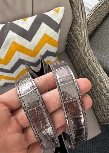 Ted Baket Parlak Gri Deri Kadın Omuz Çantası - Görsel 7