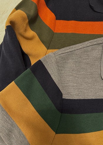 Erkek Uzun Kollu Polo Tişört Triko Desenli - Görsel 6