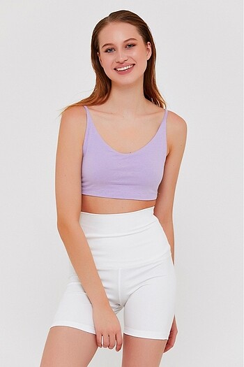 İnce askılı penye crop