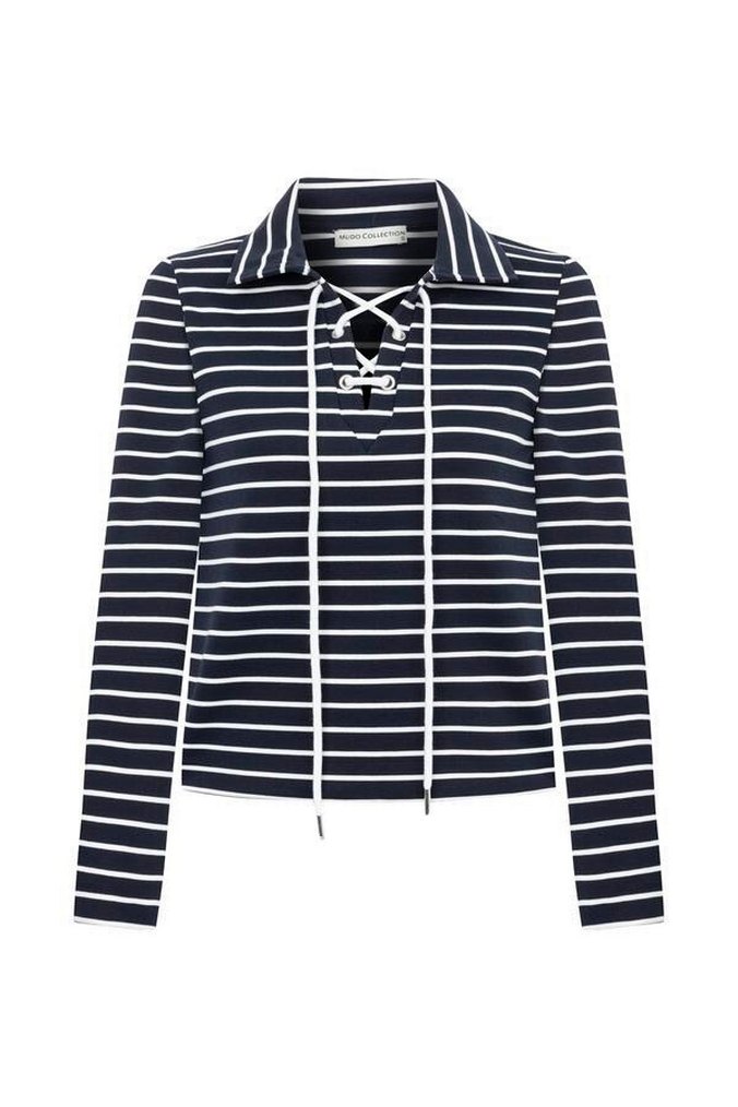 Çizgili Lacivert Kadın Sweatshirt Mudo - Görsel 3