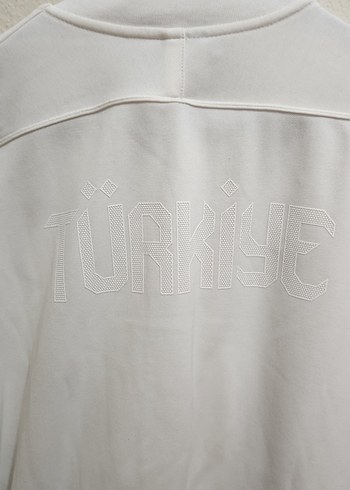 ORİJİNAL NİKE Beyaz Fermuarlı erkek Eşofman Üstü - Görsel 3