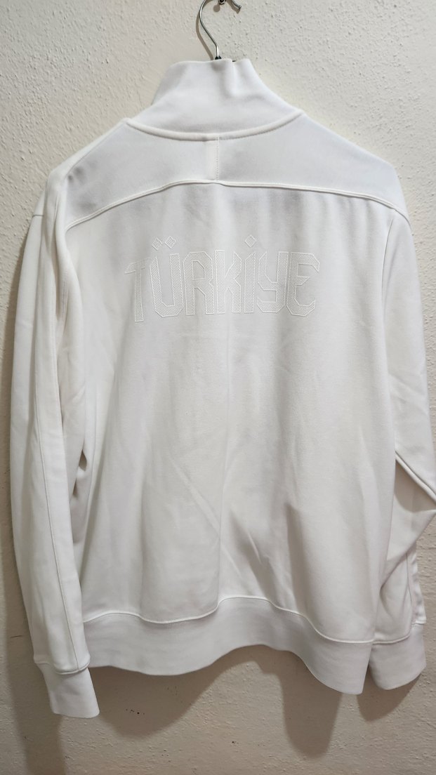 ORİJİNAL NİKE Beyaz Fermuarlı erkek Eşofman Üstü - Görsel 2