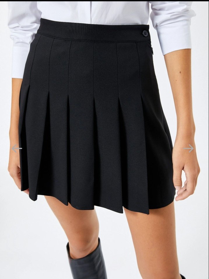 Mini Pilell kadın Etek Fermuarlı Yeni Coton - Görsel 5