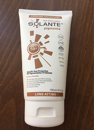 Solante pigmenta 50spf güneş kremi