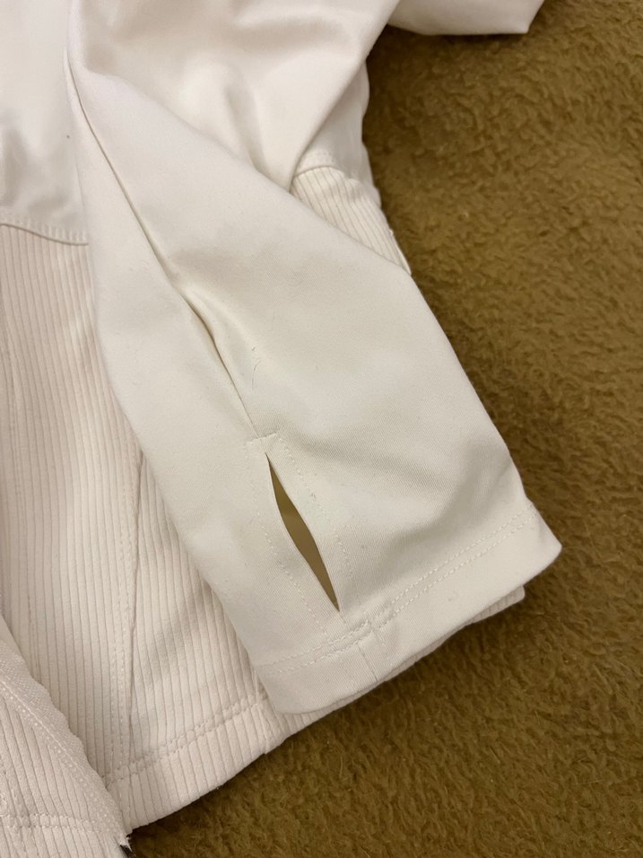 Trendyolmilla ekru Fermuarlı baş parmak delikli spor ceket - Görsel 5