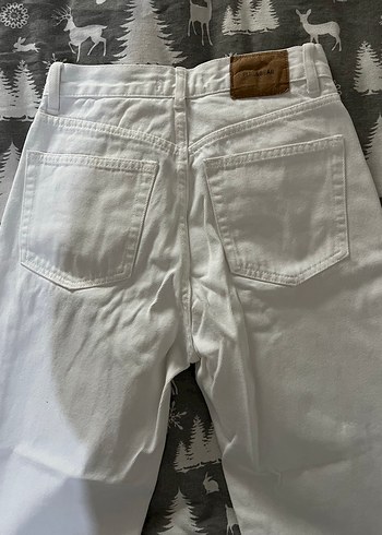 Pull&Bear yüksek bel beyaz mom jean - Görsel 3