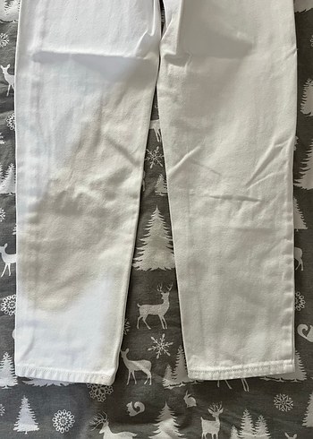 Pull&Bear yüksek bel beyaz mom jean - Görsel 5