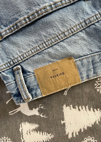 Bershka açık mavi straight orta bel jean pantolon - Görsel 6