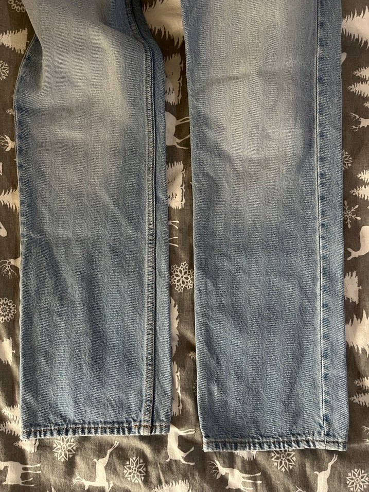 Bershka açık mavi straight orta bel jean pantolon - Görsel 2