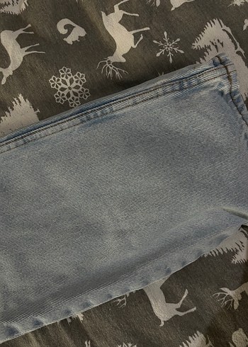 Bershka açık mavi yüksek bel straight jean pantolon - Görsel 3