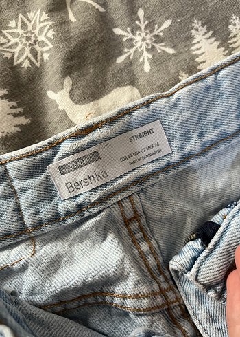 Bershka açık mavi yüksek bel straight jean pantolon - Görsel 2