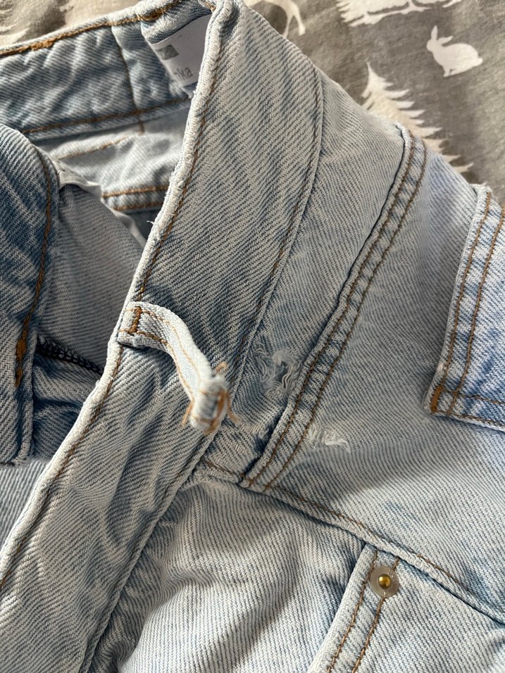 Bershka açık mavi yüksek bel straight jean pantolon - Görsel 5