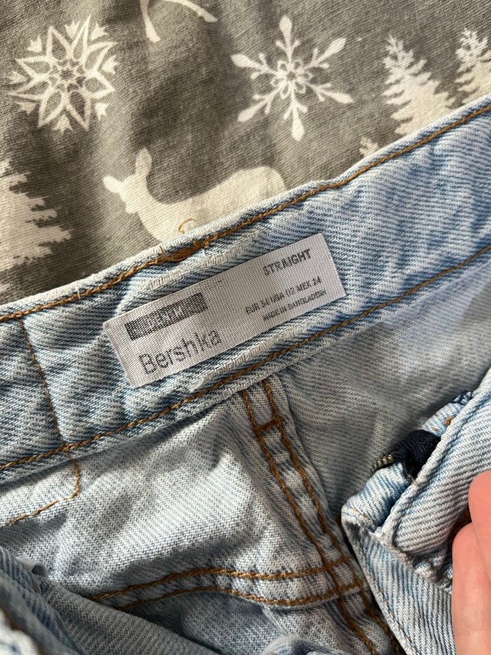 Bershka açık mavi yüksek bel straight jean pantolon - Görsel 2