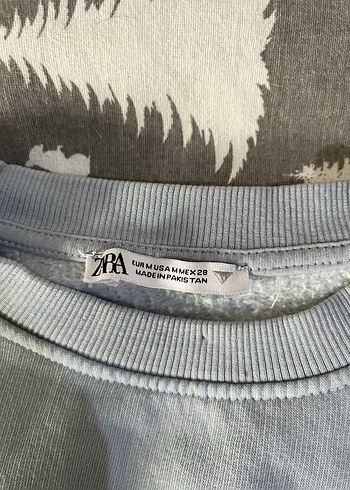 Zara mavi crop sweatshirt - Görsel 3