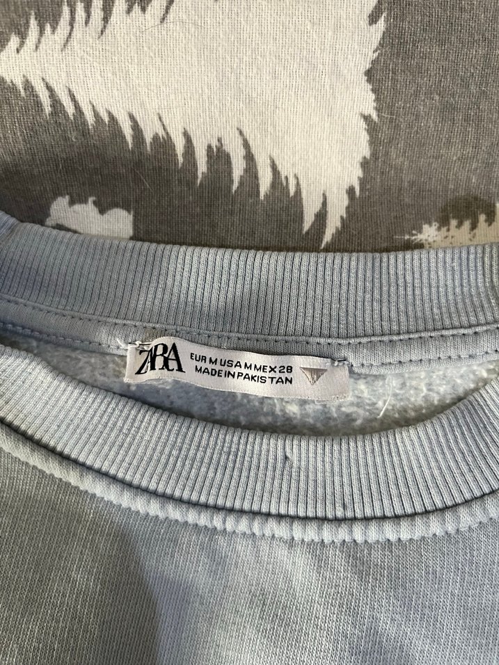 Zara mavi crop sweatshirt - Görsel 3