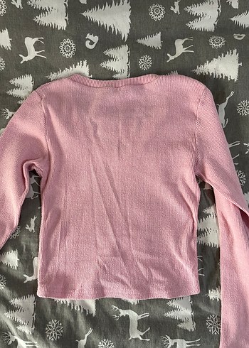 Pembe V Yaka Triko Kadın Kazak - Görsel 5