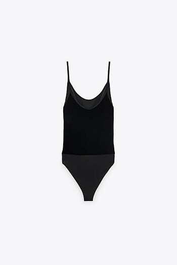 Zara black velvet bodysuit nwt