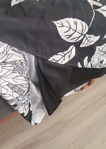 Uzun Siyah Çiçekli elbise - Görsel 6