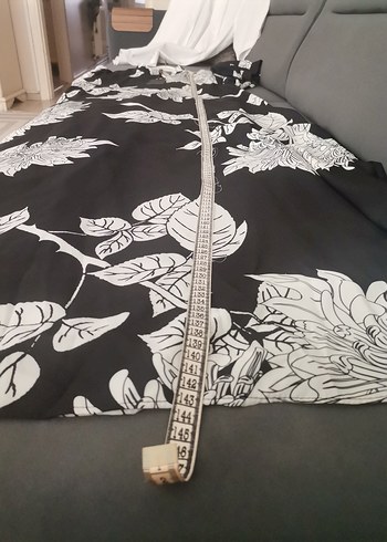 Uzun Siyah Çiçekli elbise - Görsel 9