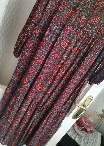 Diger Kadın Bordo Bohem Uzun Elbise - Görsel 6