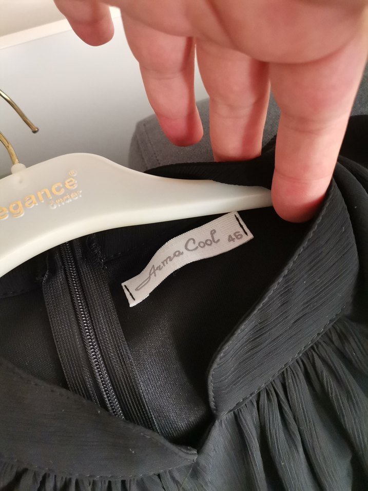 Kemer Detaylı Siyah Uzun Kadın Elbise - Görsel 4