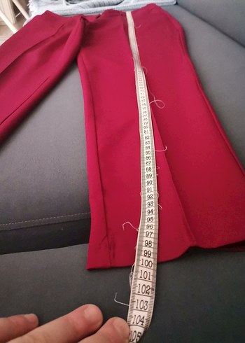 Bordo Pilili Kadın Kumaş Pantolon - Görsel 6