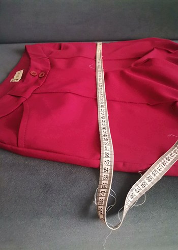 Bordo Pilili Kadın Kumaş Pantolon - Görsel 7