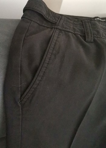 Kadın Siyah Kemerli Midi Kumaş Pantolon - Görsel 2