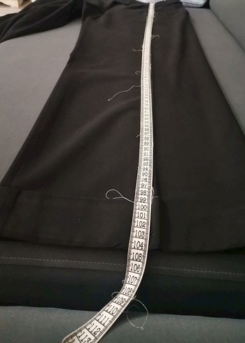 Kadın Siyah Kemerli Midi Kumaş Pantolon - Görsel 6