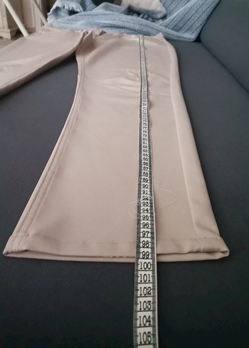 Bej Kadın Kumaş Pantolon Midi Boy - Görsel 6