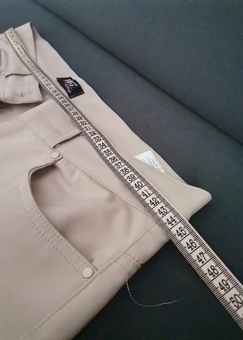 Bej Kadın Kumaş Pantolon Midi Boy - Görsel 4