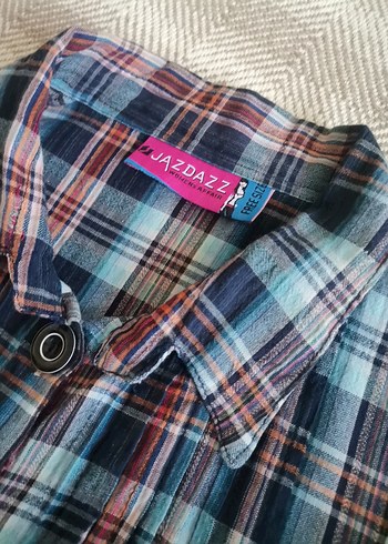 Düğmeli Uzun Ekose Kadın Gömlek - Görsel 8