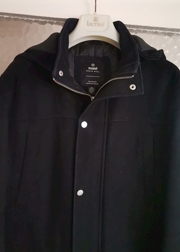 Siyah Erkek Düğmeli Midi Ceket - Görsel 3