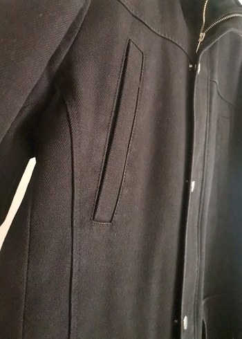 Siyah Erkek Düğmeli Midi Ceket - Görsel 5