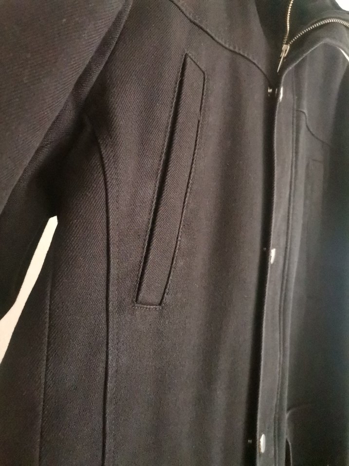 Siyah Erkek Düğmeli Midi Ceket - Görsel 5