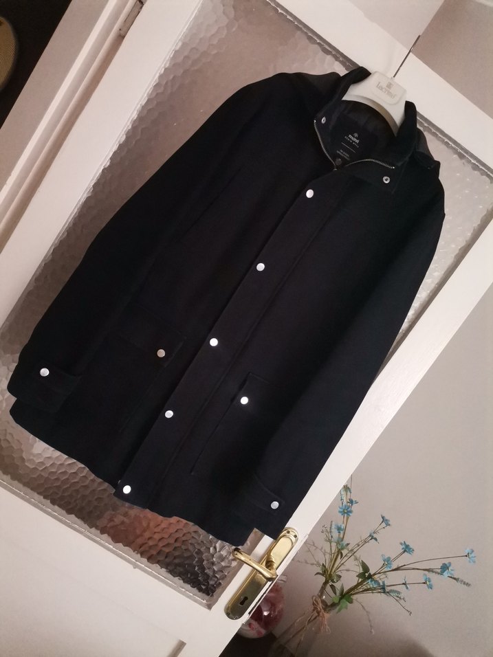 Siyah Erkek Düğmeli Midi Ceket - Görsel 2