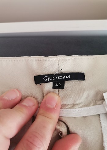 Bej Midi Kumaş Kadın Pantolon - Görsel 5