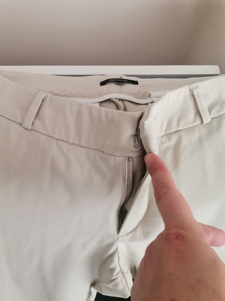 Bej Midi Kumaş Kadın Pantolon - Görsel 2