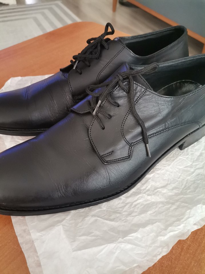 Erkek Siyah Deri Klasik Bağcıklı Ayakkabı - Görsel 4