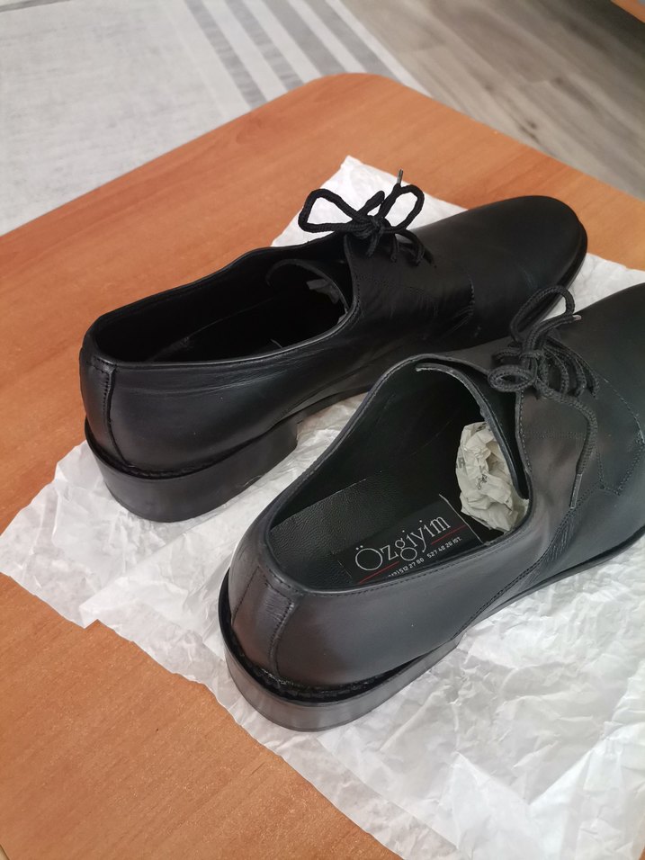 Erkek Siyah Deri Klasik Bağcıklı Ayakkabı - Görsel 2