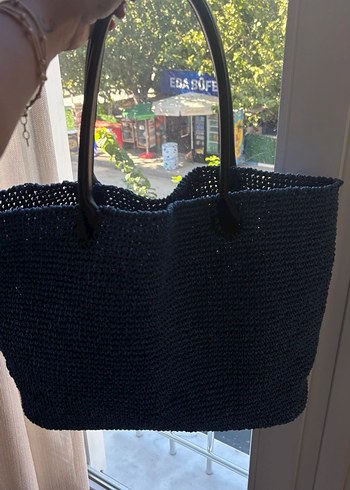 Zara Siyah Örgü Kadın Omuz Çantası
