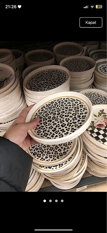 Diğer Leopar desenli pasta tabağı